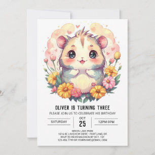 Invitation Anniversaire du hamster imprimable pour enfants