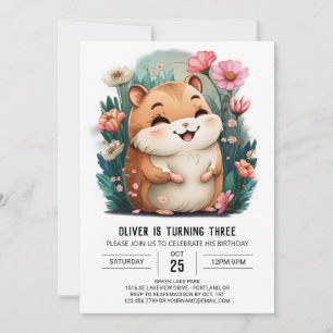 Invitation Anniversaire du hamster personnalisé