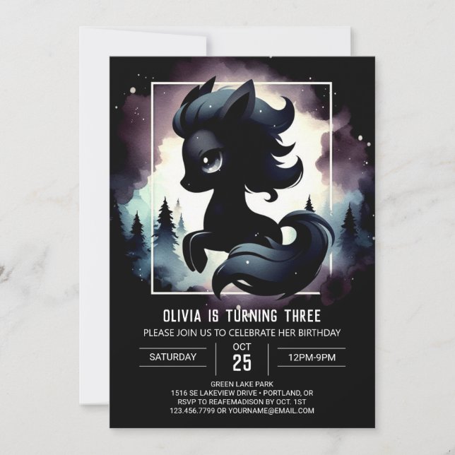 Invitation Anniversaire du joli cheval (Devant)
