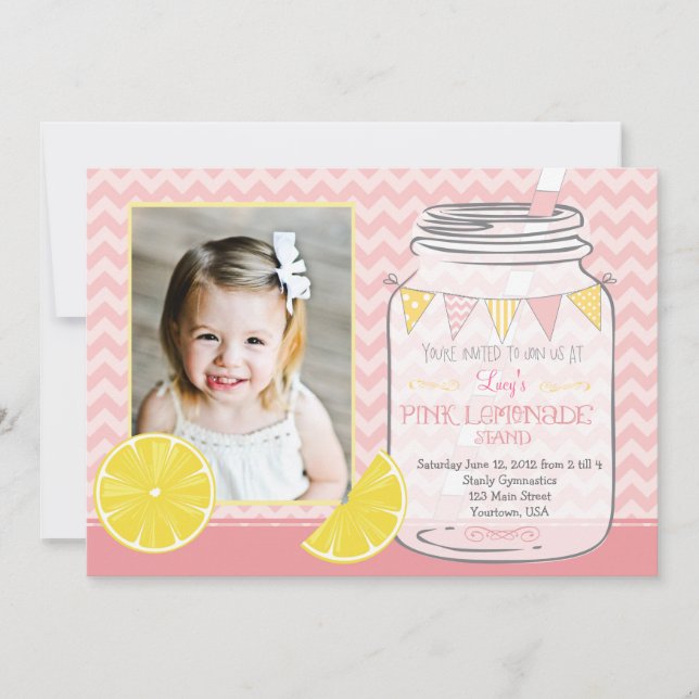 Invitation Anniversaire du Lemonaid Stand Chevron Pendentif P (Devant)