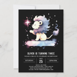 Invitation Anniversaire du lion Boho Elegant