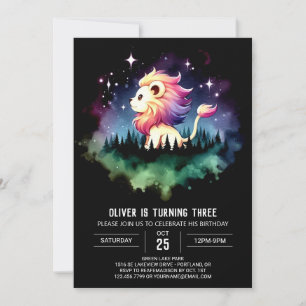 Invitation Anniversaire du lion des enfants personnalisés