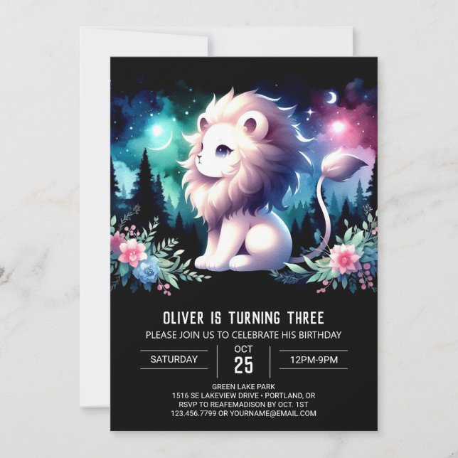 Invitation Anniversaire du lion d'Imaginaire moderne (Devant)