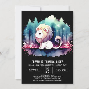 Invitation Anniversaire du lion doux et rêvé