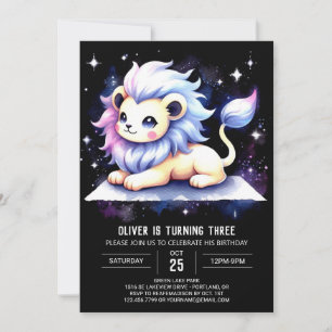 Invitation Anniversaire du lion magique simple