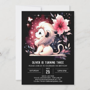 Invitation Anniversaire du lion mignon