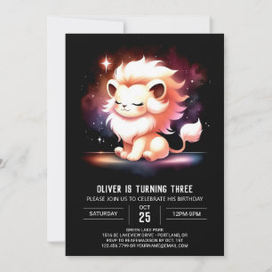 Invitation Anniversaire du lion minimaliste Dreamalist