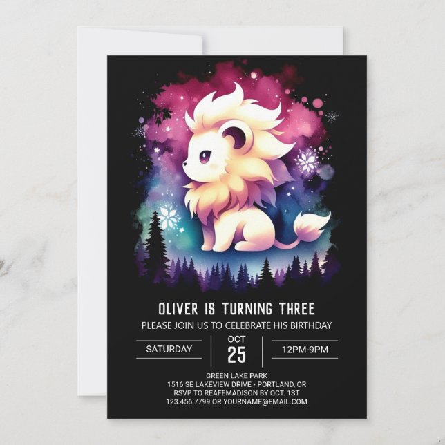 Invitation Anniversaire du lion personnalisé (Devant)