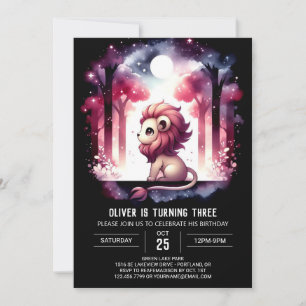 Invitation Anniversaire du lion personnalisé adorable