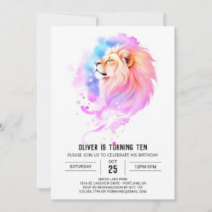 Invitation Anniversaire du lion sauvage