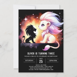 Invitation Anniversaire du lion sur mesure Whimsical