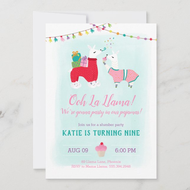 Invitation Anniversaire du Llama Swood (Devant)