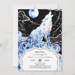 Invitation Anniversaire du loup de charme pour enfants
