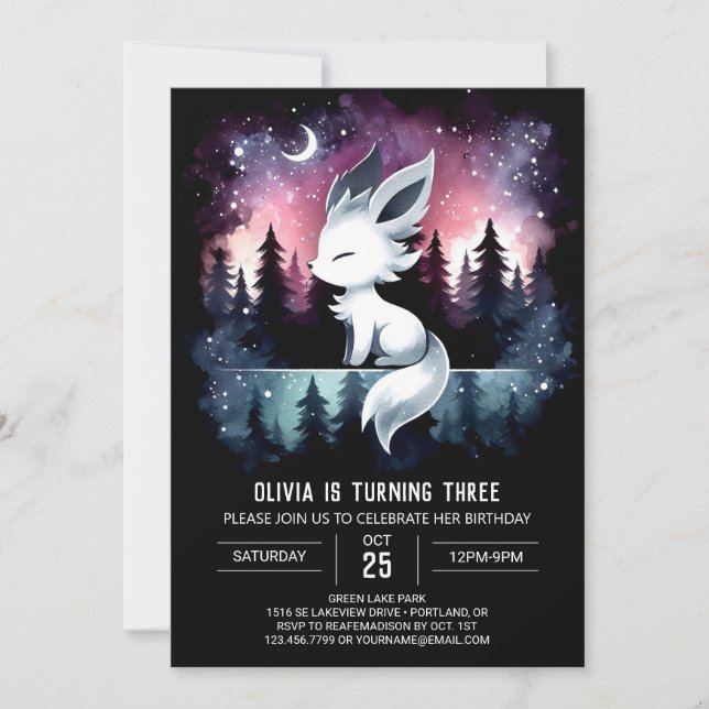 Invitation Anniversaire du loup de la jungle simple (Devant)