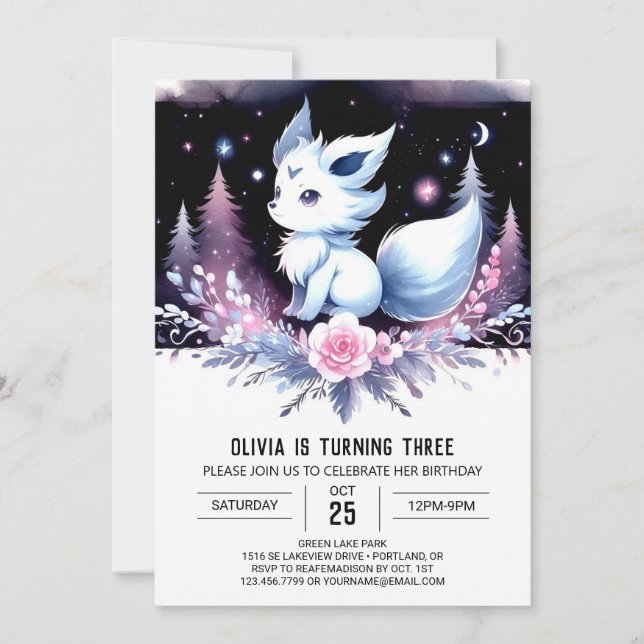 Invitation Anniversaire du loup d'Imaginaire moderne (Devant)