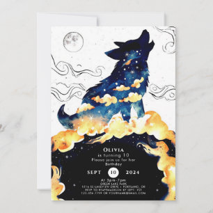Invitation Anniversaire du loup enchanté pour enfants