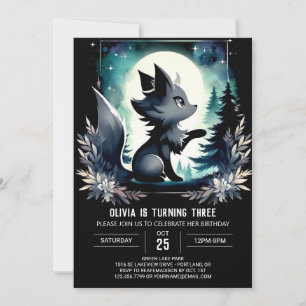Invitation Anniversaire du loup moderne personnalisé