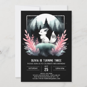 Invitation Anniversaire du loup Whimsy numérique
