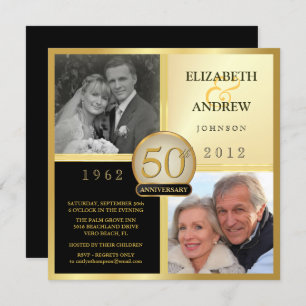 Invitation Anniversaire du mariage Alors et maintenant Invita