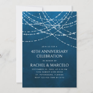 Invitation Anniversaire du Mariage bleu
