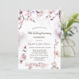Invitation Anniversaire du Mariage Cherry Blossom