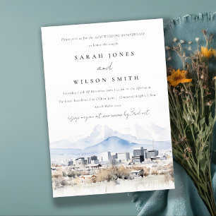 Invitation Anniversaire du Mariage d'aquarelle Salt Lake City