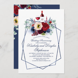 Invitation Anniversaire du Mariage de dégustation de vins de