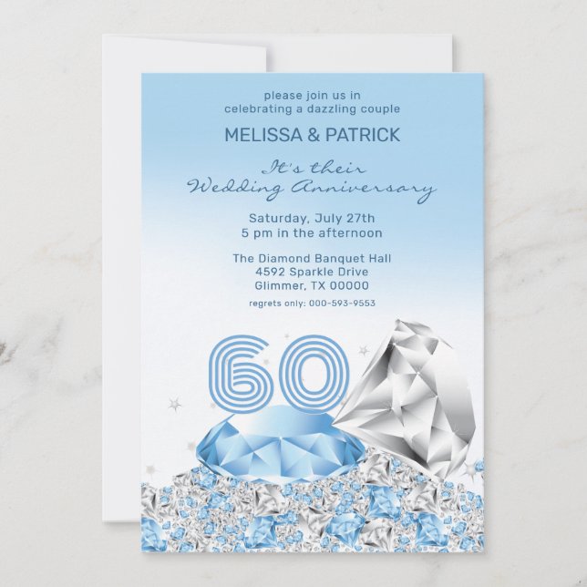Invitation Anniversaire du Mariage de diamant (Devant)