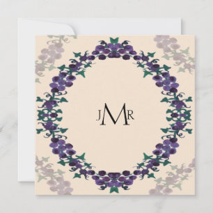Invitation Anniversaire du Mariage de la couronne de raisin
