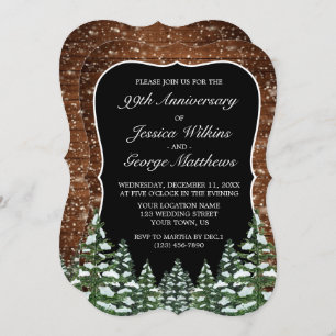 Invitation Anniversaire du Mariage de la forêt et du bois de