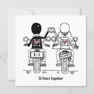 Invitation Anniversaire du Mariage de moto sur mesure