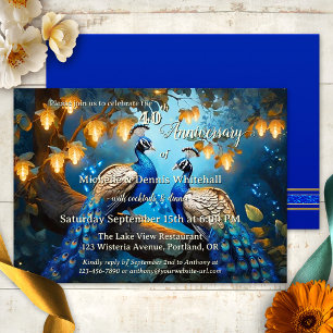 Invitation Anniversaire du Mariage de Peacock romantique