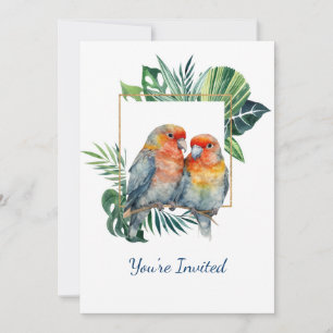 Invitation Anniversaire du Mariage de perroquets tropicaux