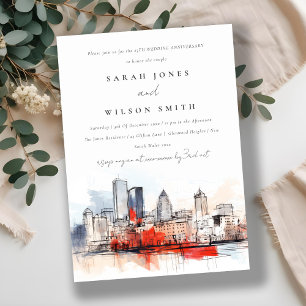 Invitation Anniversaire du Mariage du Massachusetts de Boston
