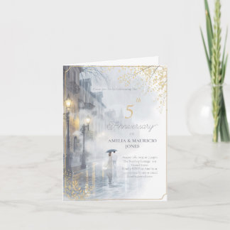 Invitation Anniversaire du mariage Golden Rain Romance