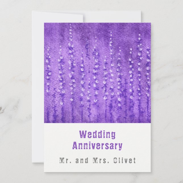 Invitation Anniversaire du Mariage Lilac Lupines (Devant)