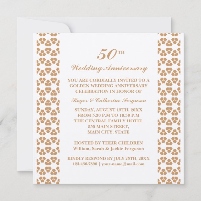Invitation Anniversaire du Mariage Motif (Devant)