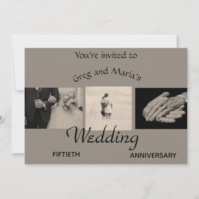 Invitation Anniversaire du Mariage photo modifiable (Devant)
