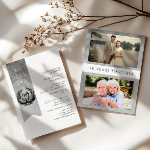 Invitation Anniversaire du Mariage photo noir et blanc