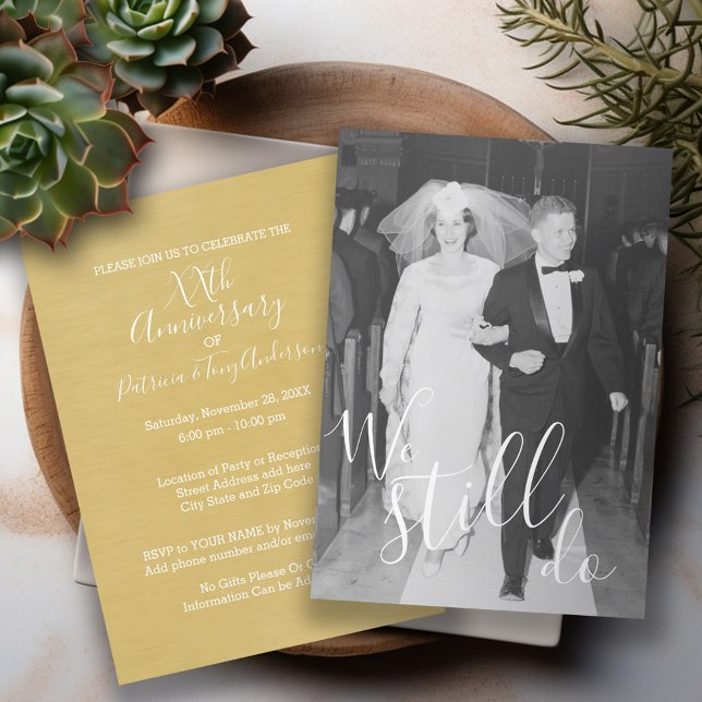Invitation Anniversaire du mariage & Photo Nous modifions tou (Wedding Anniversary Invitation)