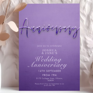 Invitation Anniversaire du Mariage pourpre