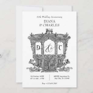 Invitation anniversaire du mariage royal du transport vintage