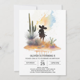 Invitation Anniversaire du mignon cowboy moderne