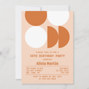 Invitation Anniversaire du Motif orange géométrique circulair