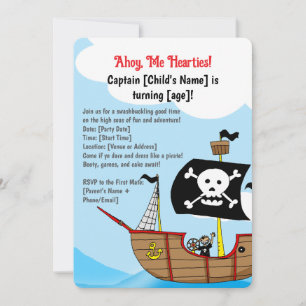 Invitation Anniversaire du navire pirate