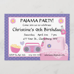 Invitation Anniversaire du Pajama Party
