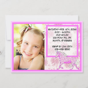 Invitation Anniversaire du Palomino bleu (pissenlit rose/pic)