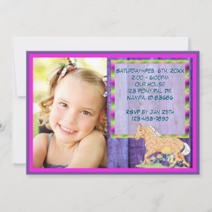 Invitation Anniversaire du Palomino orange(bois violet/pic)