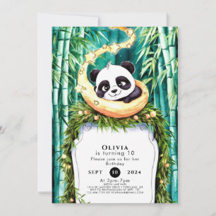 Invitation Anniversaire du Panda Pastel Enchanted