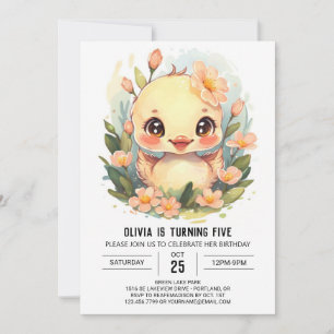 Invitation Anniversaire du Pastel Duck moderne